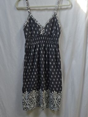Athleta Charcoal and White Printed Mini Sundress